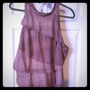 Worthington ruffle blouse in black and red